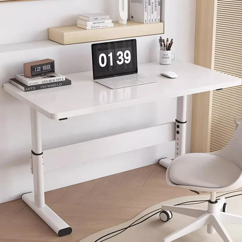 Height Adjustable Shelf Office Desk Drawers Study White Setup Computer Desks Small Living Room Mesa Escritorio Modern Furniture