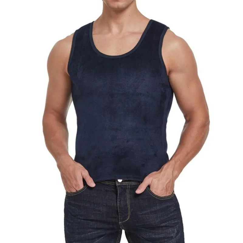 

Men Thermal Sleeveless Vest Double-Sided Fleece Thickened Warm Undershirt Thermal Insulation Base Layer Elastic Winter Underwear