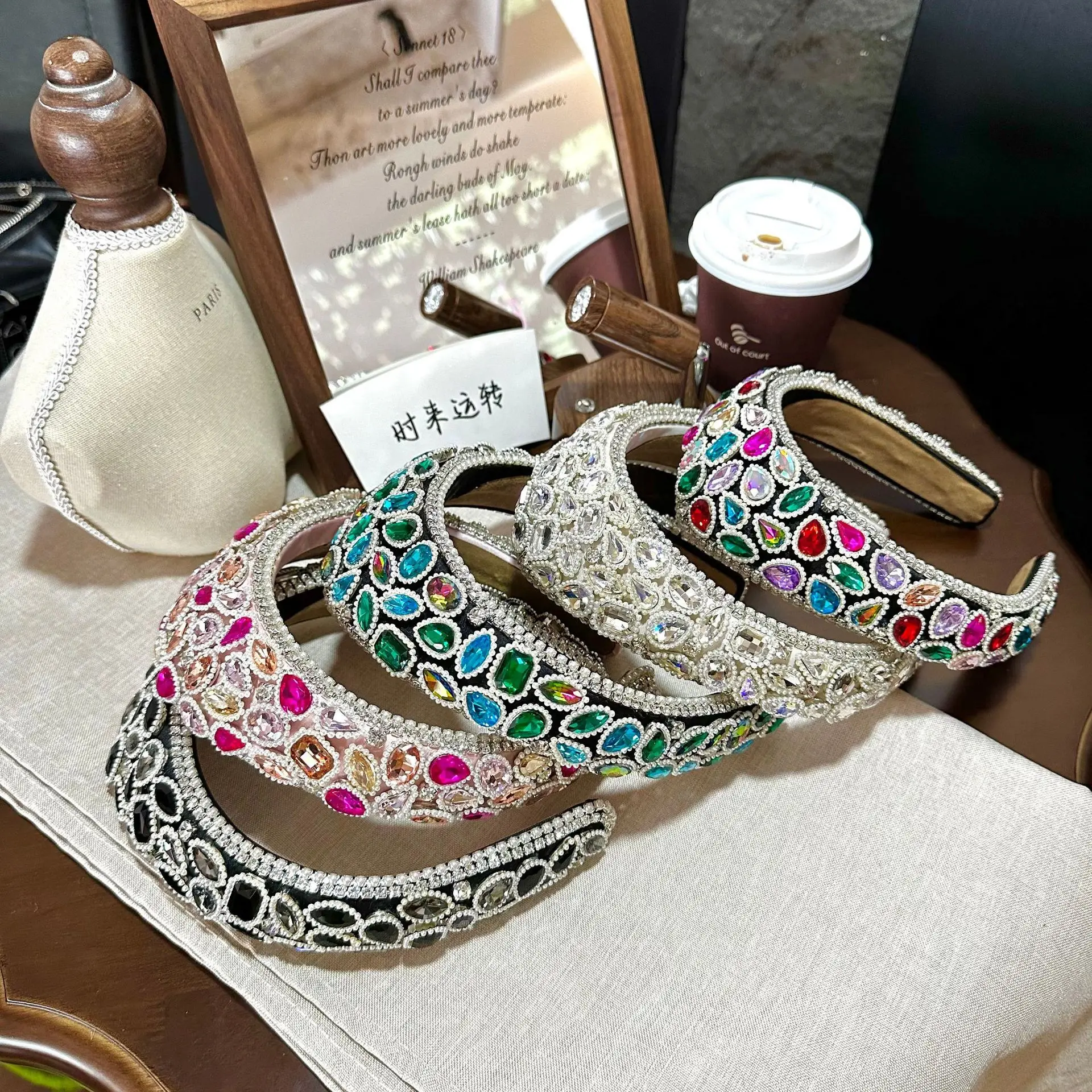 

Роскошные повязки на голову с бриллиантами, блестящая губка, аксессуары для волос в стиле барокко, женские вечерние топы с высоким черепом, повязка для волос, повязка для волос, обруч для девочек