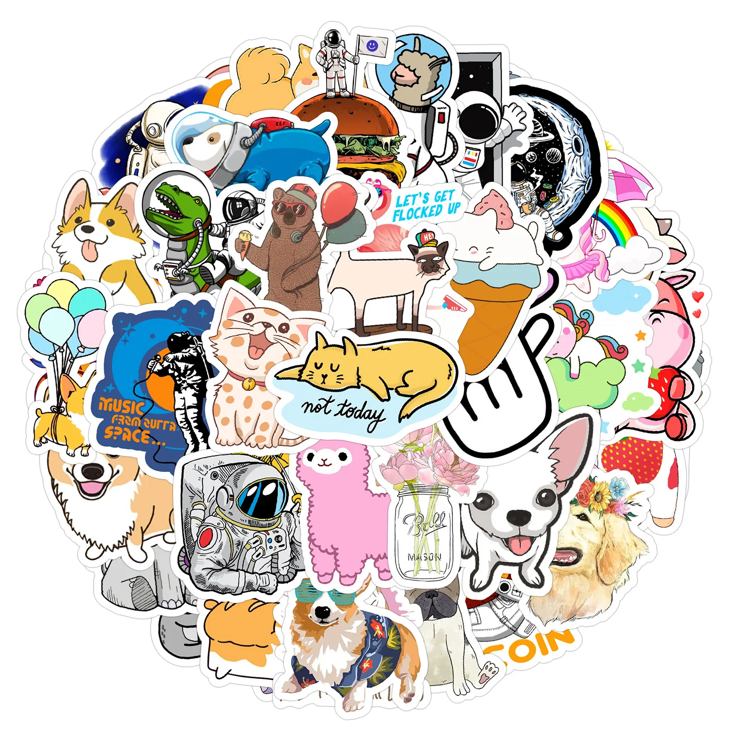 

10/30/50PCS Cute Little Animal Funny Creative Decorative Graffiti Stickers Waterproof Decal Kids Toy DIY Refrigerator Helmet