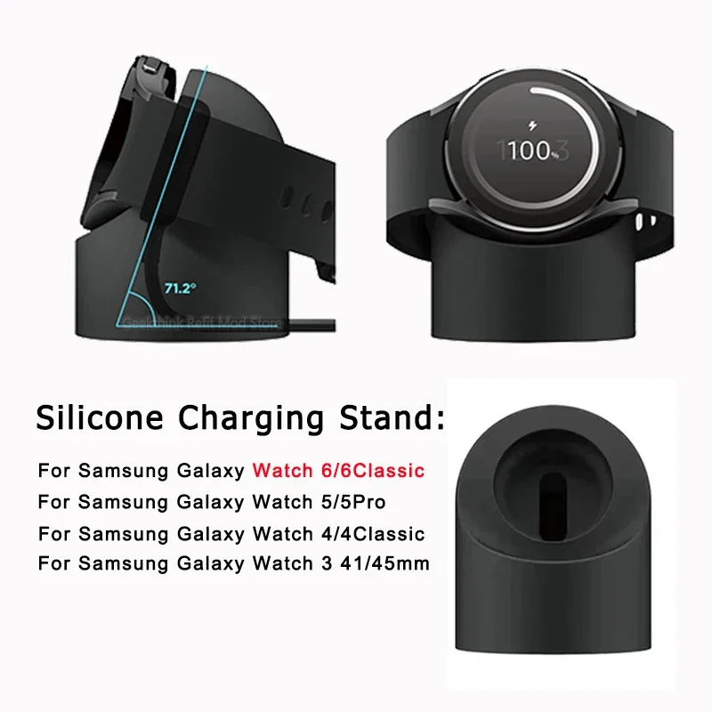 Compatible with Samsung Galaxy Watch 6 5 Charger Stand 40 44 46mmGalaxy Watch3 4 5 Pro Charger silicone Stand 45mm