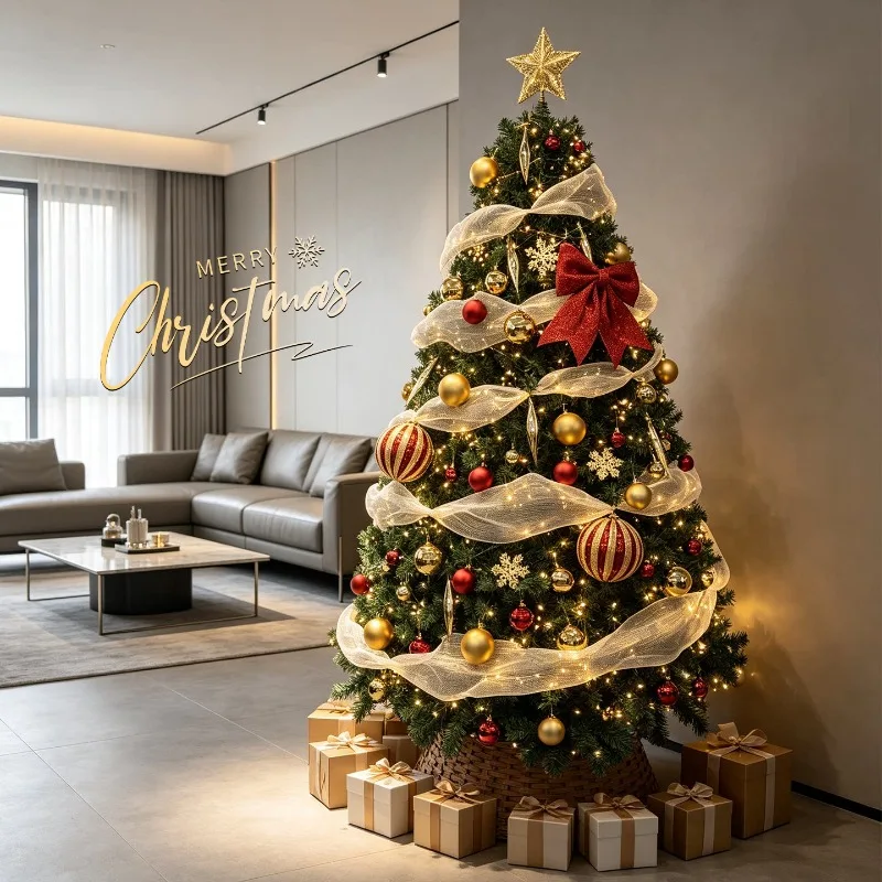 High Density Pre-lit Artificial Christmas Tree, Premium Xmas Decor, Realistic Full Branches for Living Room Holiday Decoration
