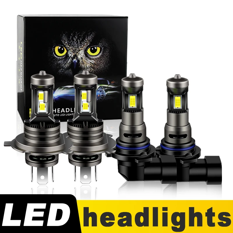 2PCS CANbus H4 9006 LED Headlight Bulb 12V High Low Foglight For Toyota Land Cruiser Prado(J12) 2002-2009 2003 2004 2005 2006