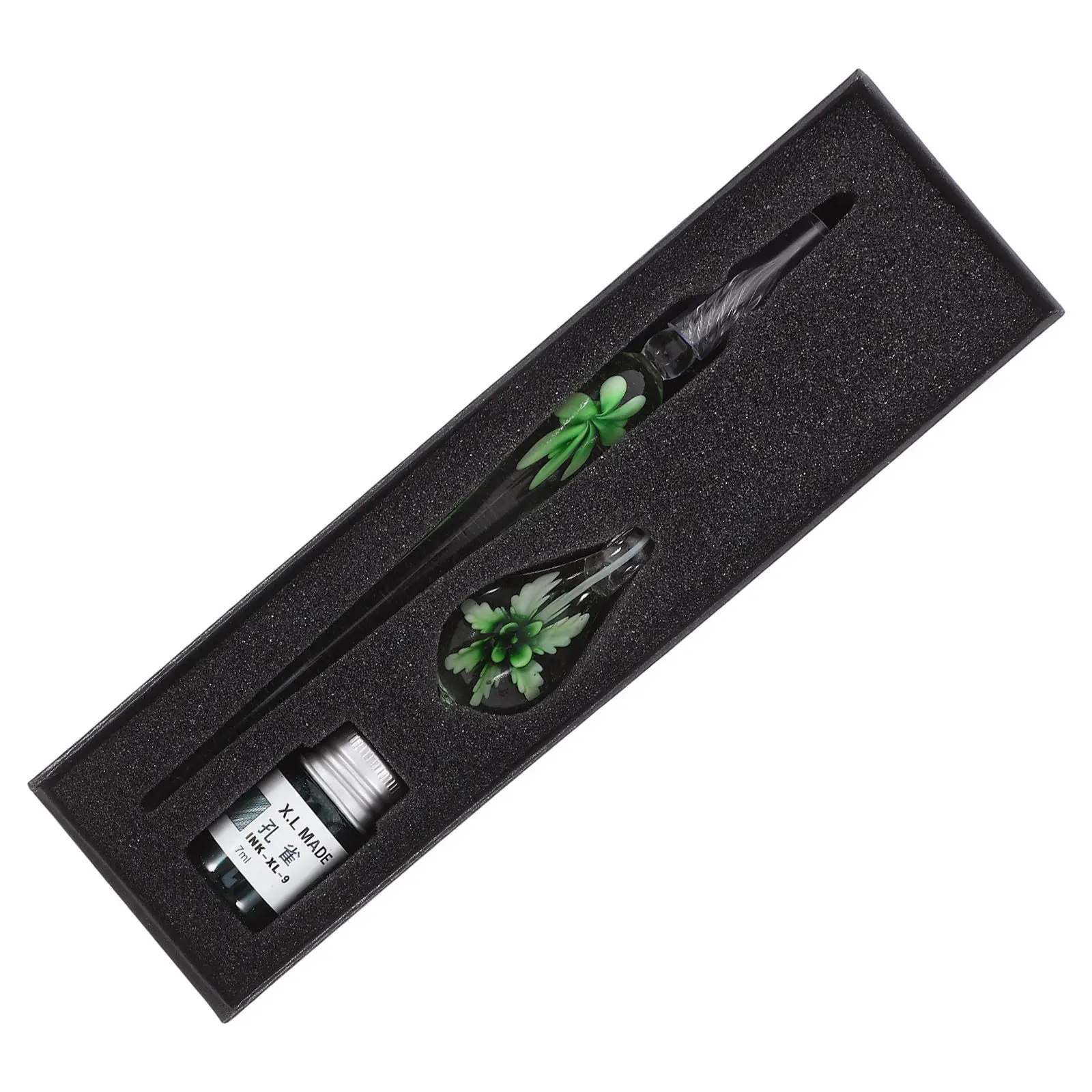 

1Set Steel Pen Set Glass Dip Pen Multi-Function Calligraphy Writing Drawing Signature Vintage Elegant Unique Spiral Design
