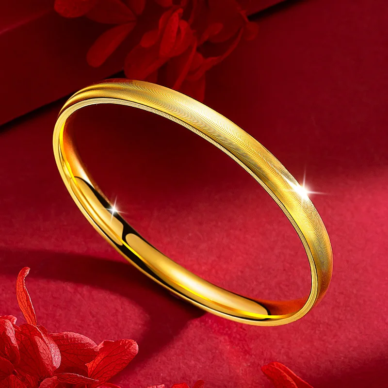 

Fashion 24K real gold High Touch cnc Cat Eye Bracelet au9999 Gold cat Eye bracelet with plain circle