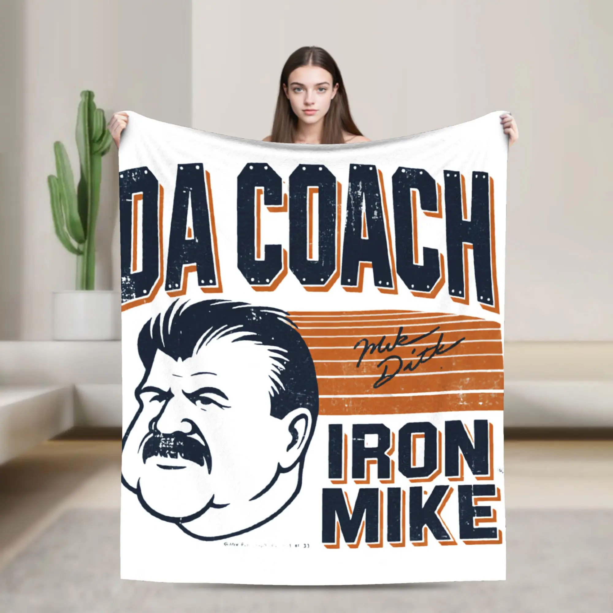 Da-Coach Iron Mike-Ditka Blanket Fleece Textile Decor  Multi-function Super Soft Throw Blanket for Sofa Car Bedspreads