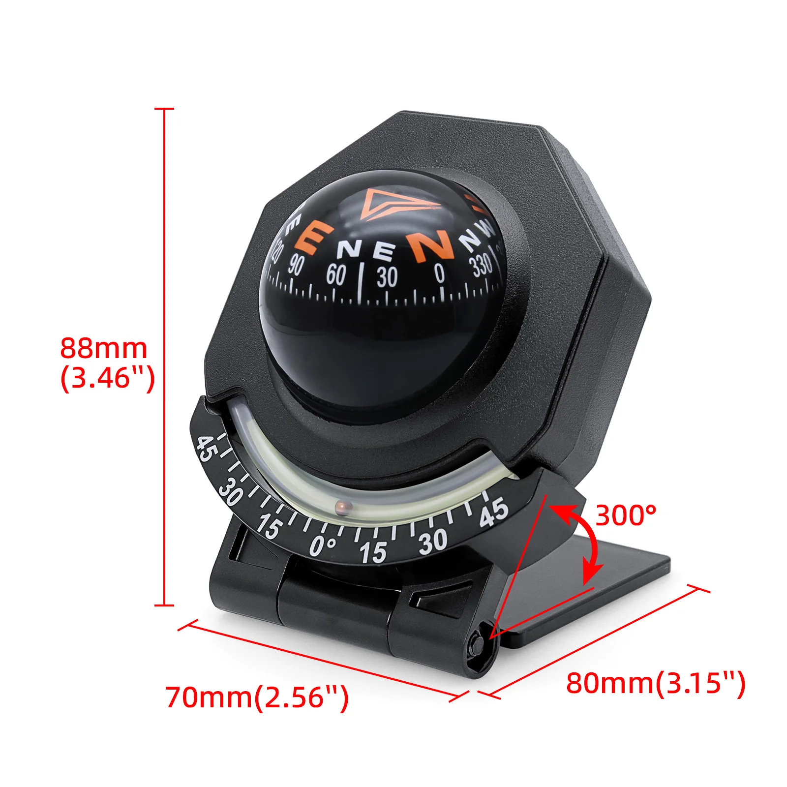 2 in 1 Guide Ball Universal Car Compass Navigation Marine Boat Truck Guide Ball Slope Indicator Outdoor Interior Accessories