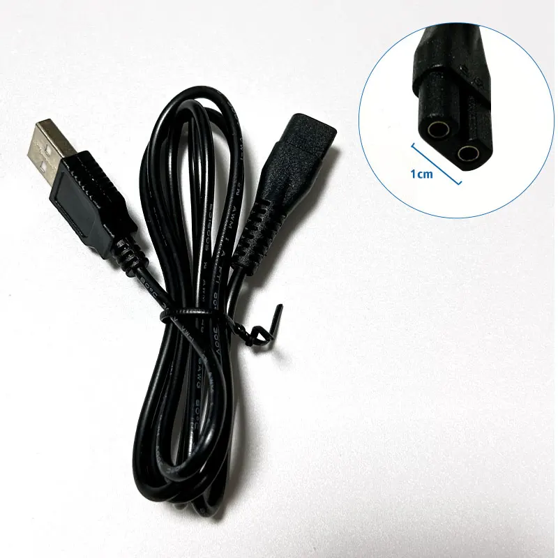 Cable cargador de 45cm Compatible con el cuidado de la afeitadora eléctrica, Cable de carga de repuesto, adaptador de fuente de alimentación