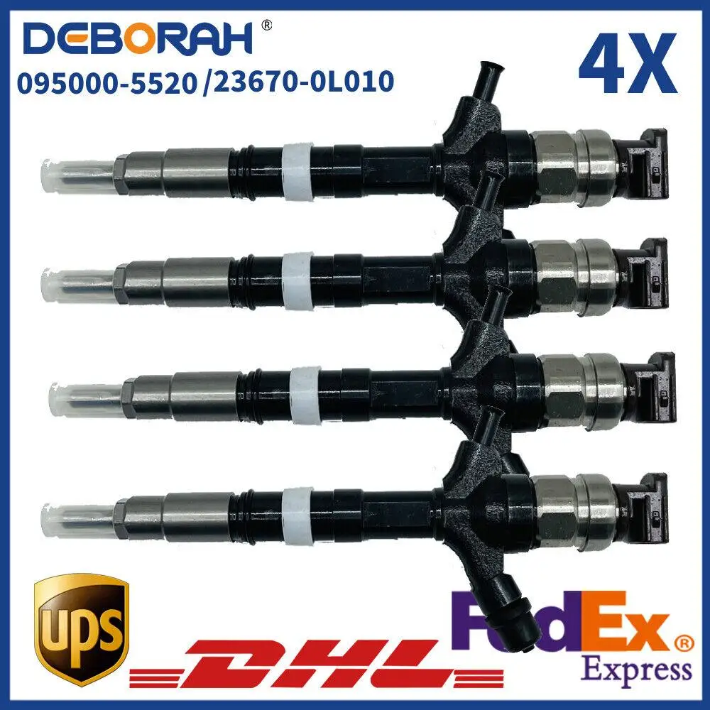 

4X Fuel Injector 095000-5520 For Denso Toyota HILUX VIGO 2KD Hiace 2KD-FTV 2.5D 23670-0L010