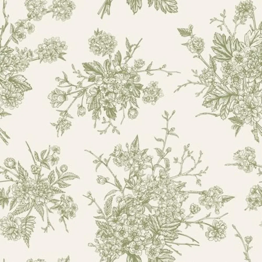 

Floral Wallpaper Peel and Stick Countertops Wallpapers Flower Vintage Contact Paper Vinyl Self Adhesive Sage Stick on Wall Pape