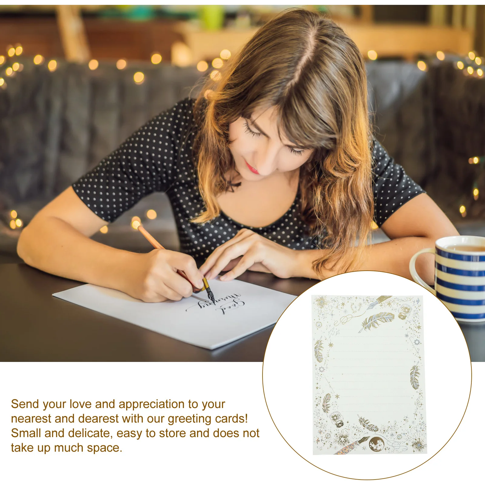 

8pcs Stationery Set Romantic Vintage Message Writing Cards For Gift Festival Party Blessing Thanks Decoration