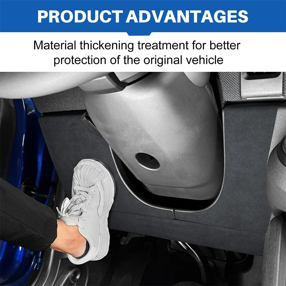For BMW Mini Cooper S F65 F66 F67 2024 2025 Car Driver\'s Panel Anti-kick Pad PU Leather Carbon Pattern Suede Cover Sticker