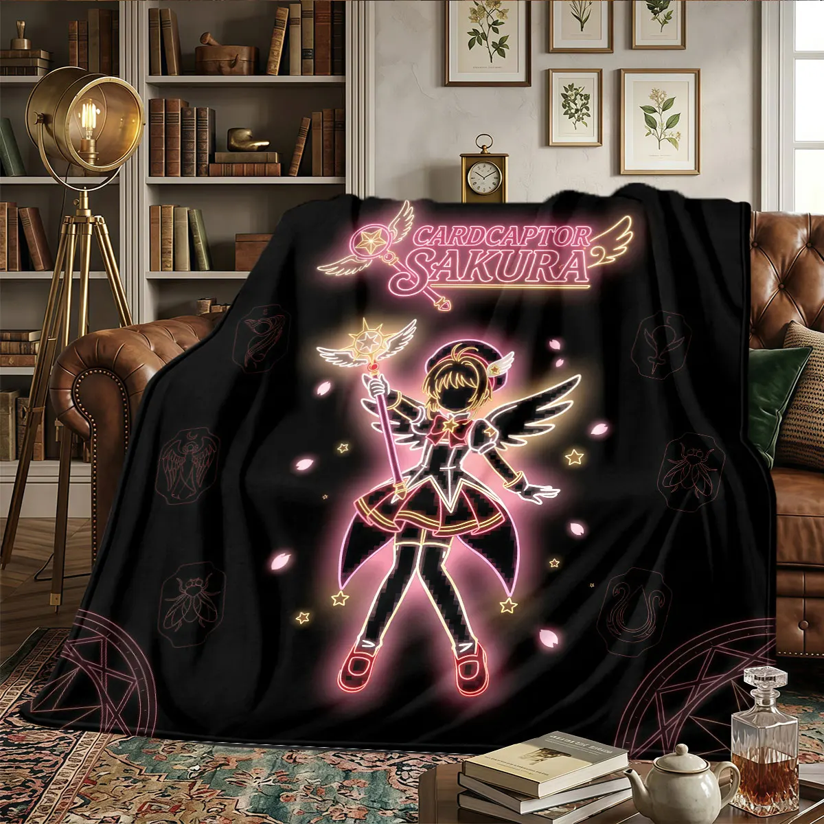 Cardcaptor Sakura Patterns Home Blanket Lightweight and portable for Home Decor Naps Warmth and Comfort Christmas Gifts -HE16