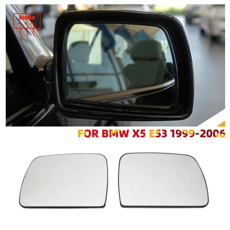 

Car Door Wing Mirror Glass Heated Fit For BMW X5 E53 1999-2006 White Durable Clear