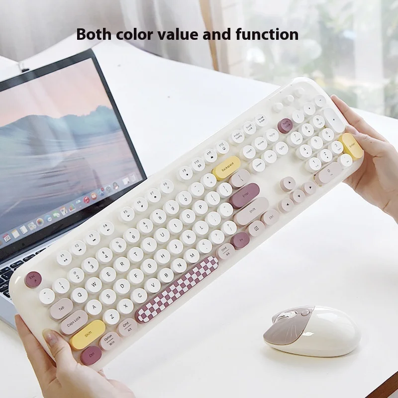 Mofii Skyscraper Keyboard and Mouse Set High Beauty Zero Cute Office Set for Boys and Girls Electronic Game Gift