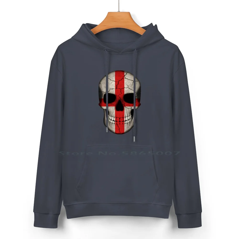 England George Cross English Skull Pure Cotton Hoodie Sweater 24 Colors Skulls Skull Art England Skull England Flag Skull