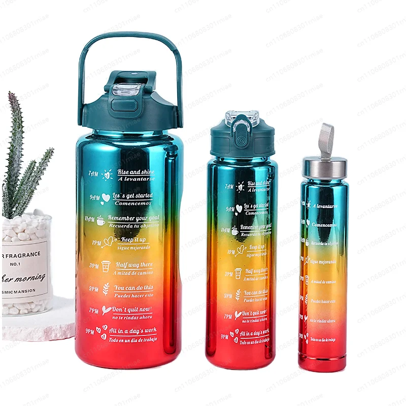 Custom label 2 liter eco-friendly plastic sports water bottle, direct drinking straw, portable, outdoor use for children