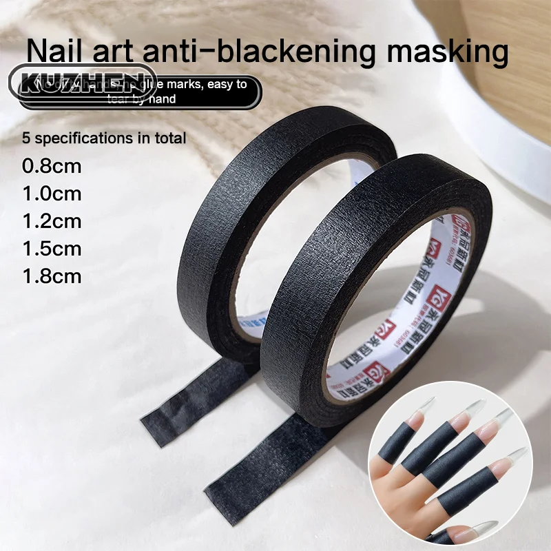 1 Roll UV Protection Black Tape French Stripe Style Nail Art Masking Isolation Tape Edge Guide Tips Manicure Tools