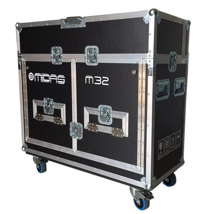 Mixer Flight Case, Aluminum DJ Controller Road Case, Flight Case With Doghouse and 4-inch Wheels, fit for Midas M32 and SQ7