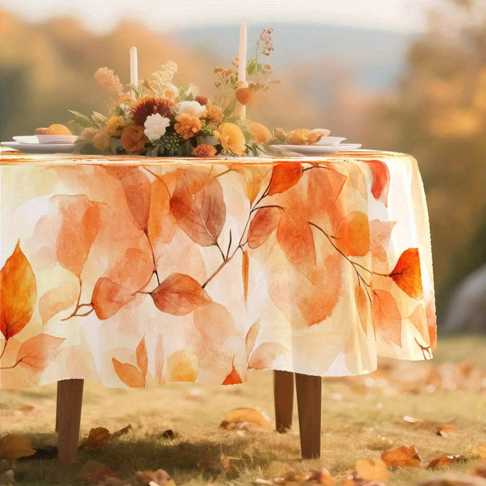 Autumn maple leaf pattern tablecloth, suitable for autumn dining, gatherings and festive decorationszyc