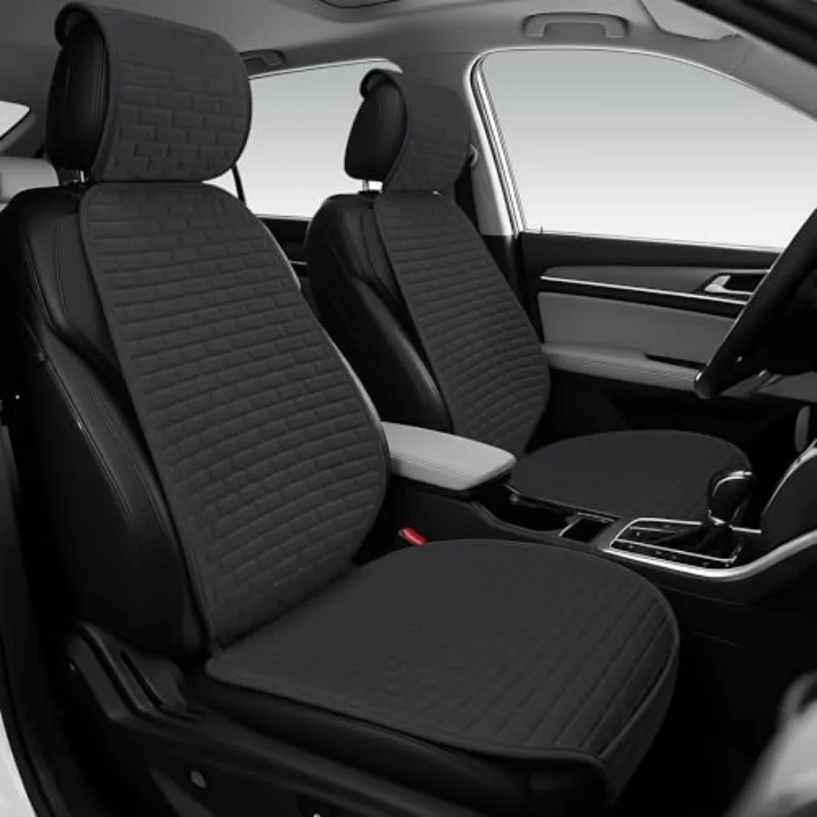 

Льняные чехлы на передние сиденья автомобиля, 2 шт., прочные, нескользящие, дышащие, из тканевого материала, универсальные, подходят для большинства автомобилей