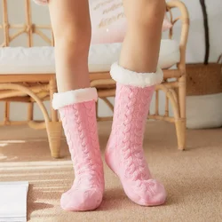 Short Socks Women Winter Warm Plush Non Slip Grip Soft Fuzzy Floor Female Fluffy Designer Sleeping Slippers Socks Christmas Gift