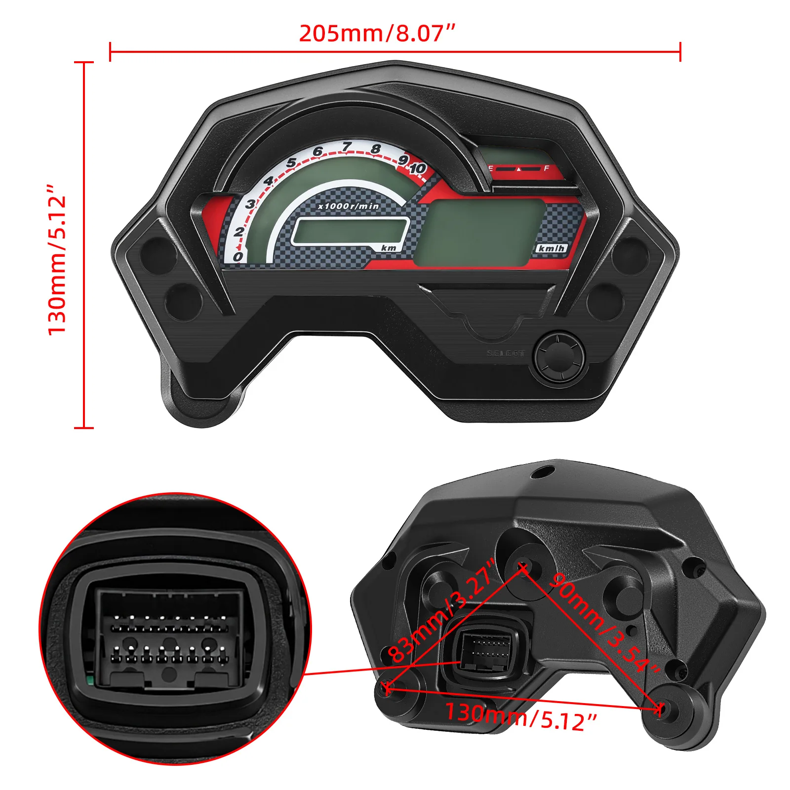 Universal Digital Motorcycle Speedometer Electronics Indicator LCD Display For Yamaha FZ16 FZ 2.0 16 Cafe Racer Tachometer