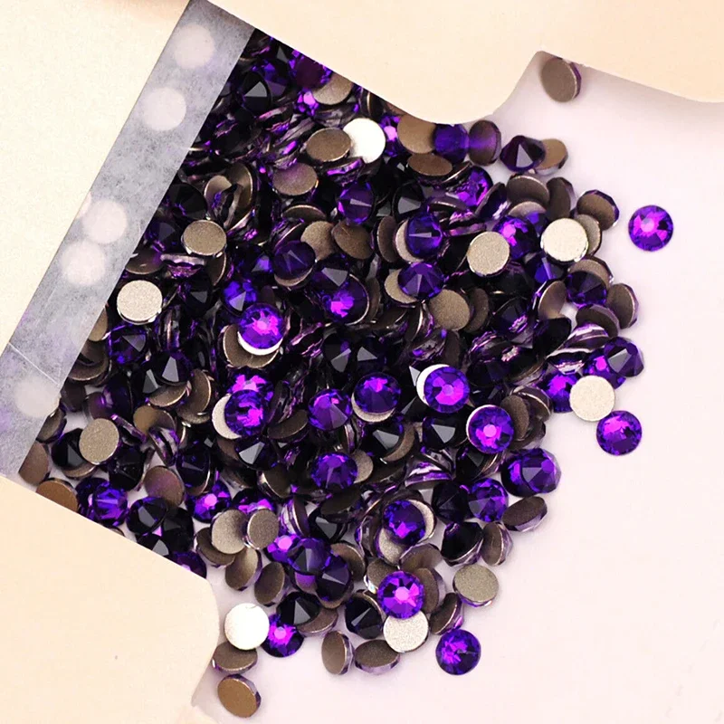 YANRUO 2088 Non hotfix 16 cut Charm Purple Velvet Charm Nail Art Crystal Rhinestones DIY Craft Decor For Dresss