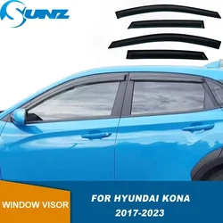 Car Side Window Wind Deflector Vent Visor For Hyundai Kona Encino Kauai 2017 2018 2019 2020 2021 2022 2023 Sun Wind Rain Shield