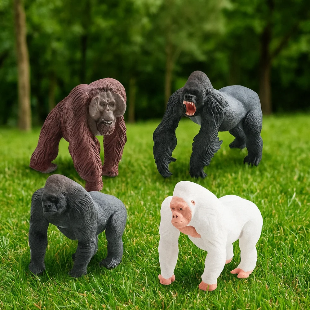 Pvc simulado modelo animal sólido estátua realista simulação gorila brinquedo animal handmad animais figura chimpanzé figura de ação