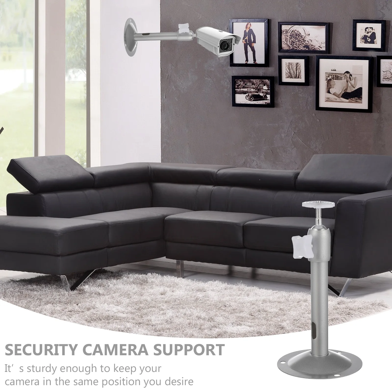 

2pcs 360° Adjustable Security Camera Wall Mount Bracket 90° Tilt Sturdy Aluminum Cctv Holder For Indoor Outdoor Surveillance