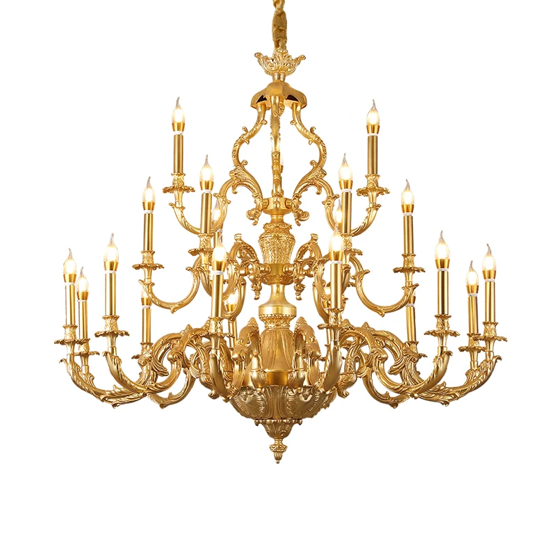 DINGFAN French Style Full Copper Candle Chandeliers  Home Luxury Decoration Halls, Villa Hotel Decorative Chandeliers