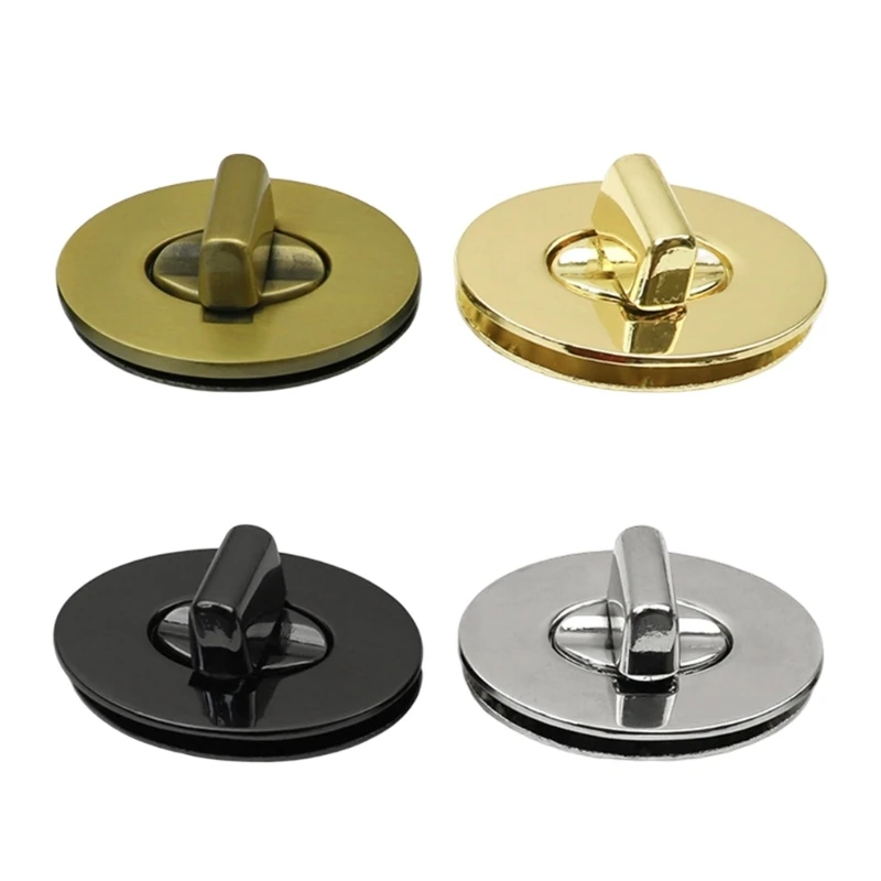 Twist Lock Fastener Purse Turn Lock Clasp Bag Closure Metal Clip Hardware with Plate Detail for Handbag Repair Projects and DIY
