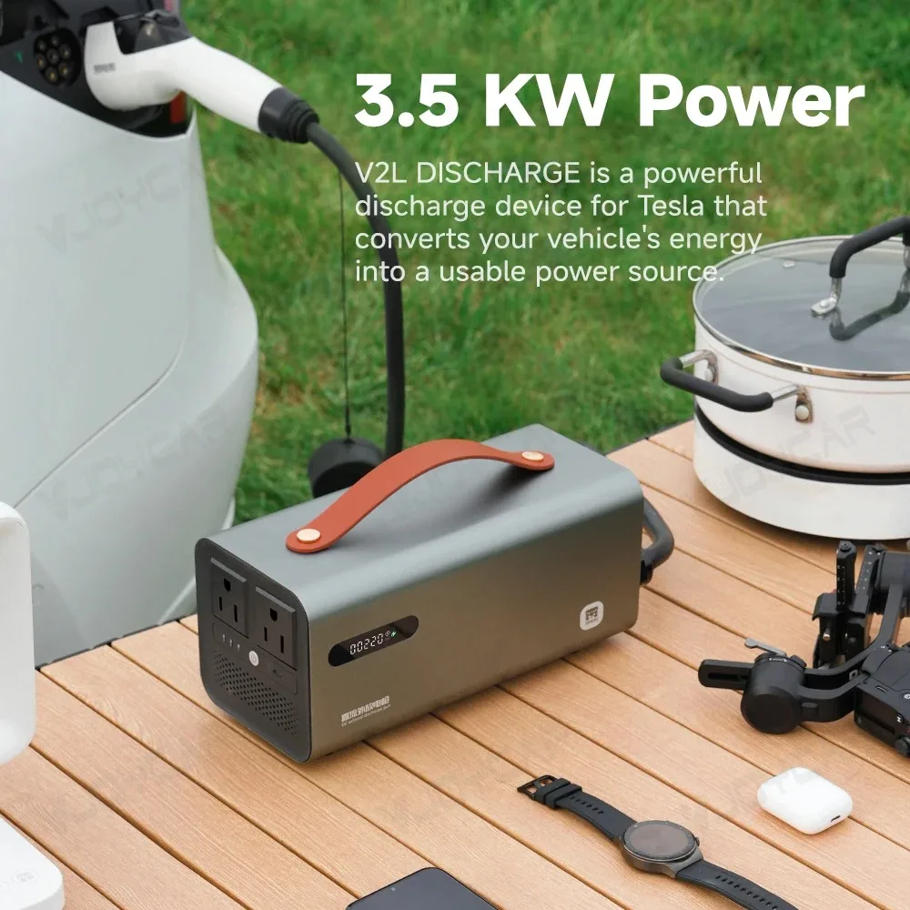 V2L Discharger Gun for Model 3 Y X S Car Inverter NACS CCS2 AC 110V-120V Portable Power Conversion Socket 220V-240V Option