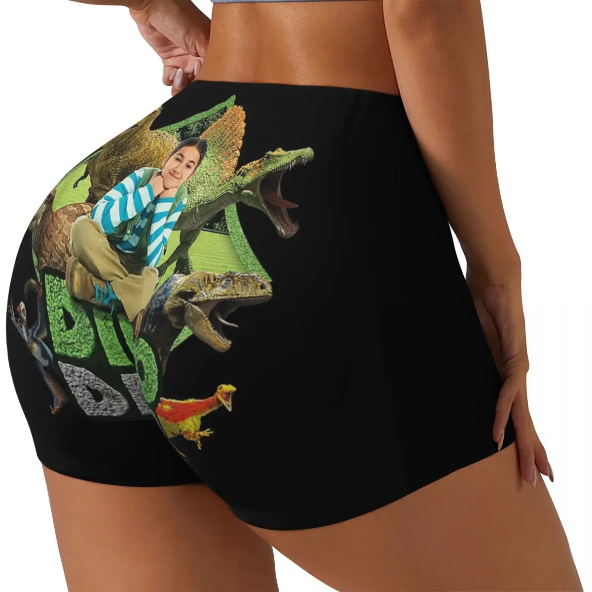 

Пользовательские Dino Dana настоящие женские шорты для бега в тренажерном зале, спортивные шорты для волейбола и байкера для йоги