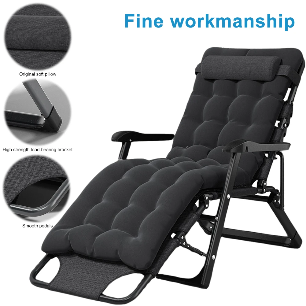 Lunch And Nap Dual Use Reclining Folding Lounge Chair Backrest Leisure Outdoor Fold Chair Portable Beach Chair Marching Beds