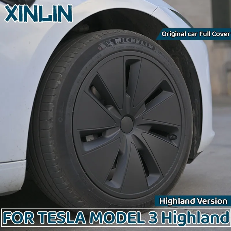 4PCS 18Inch Wheel Cover For Tesla Model 3 Highland 2024 Full Rim Cover Hub Caps Performance Replacement Wheel HubCap Accessories