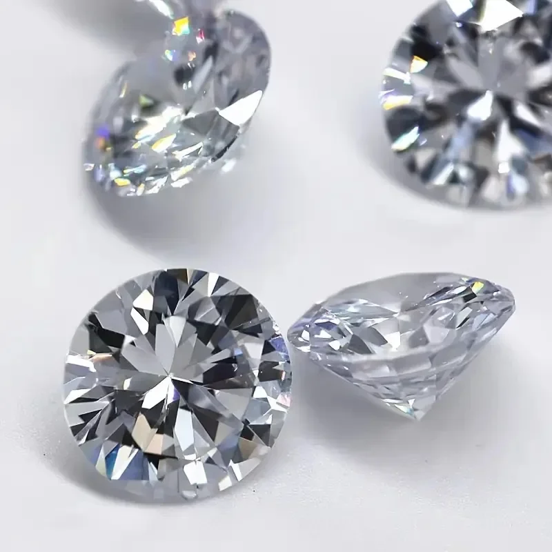 Moissanite Stone D Color VVS1 Round Cut 0.1ct-12ct Wholesale Lab Grown Gemstones Pass Diamond Tester with GRA Certificate