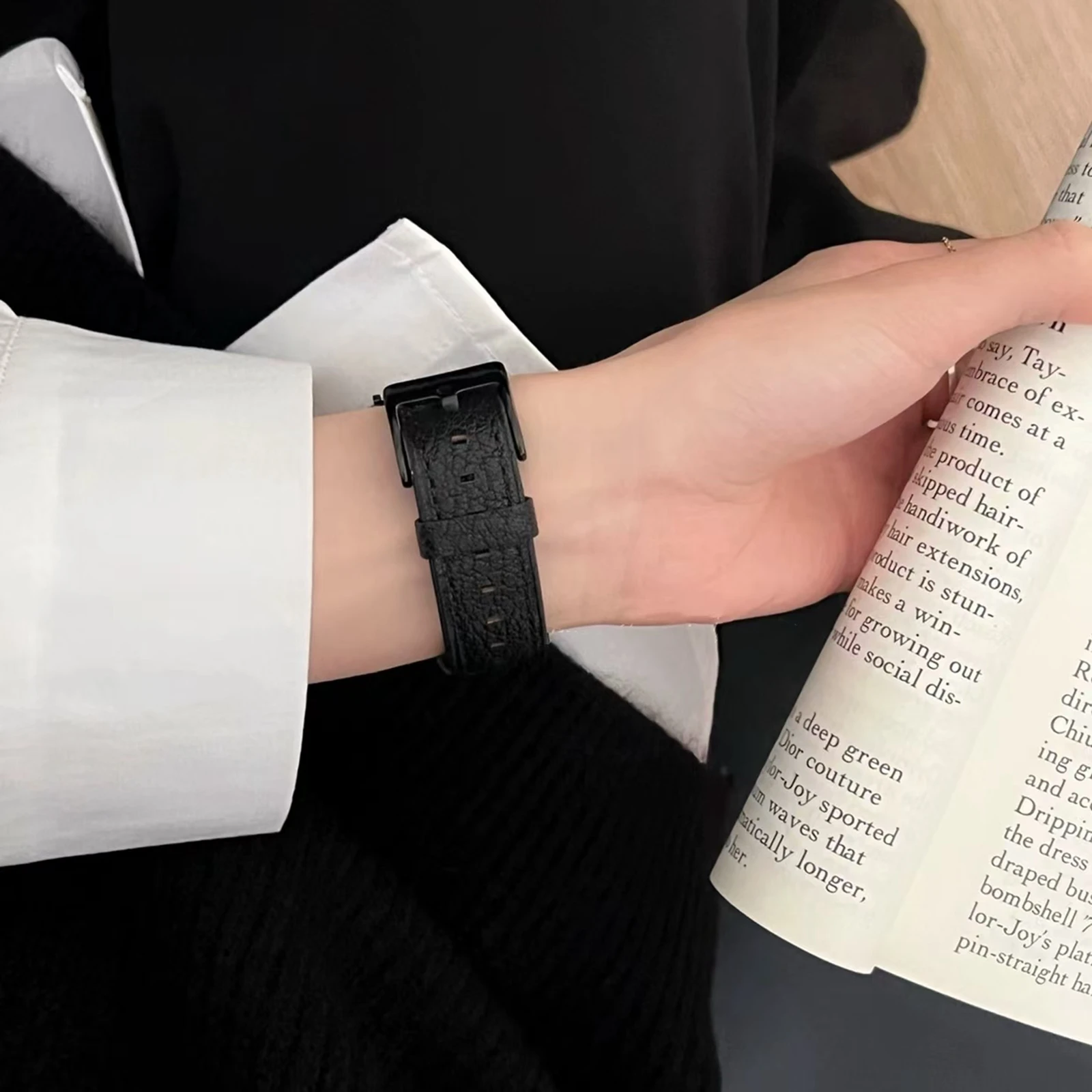 حلقة جلدية لساعة أبل للنساء الرياضة كوريا 38 مللي متر 40 مللي متر 41 مللي متر 42 مللي متر 44 مللي متر 45 مللي متر 46 مللي متر 49 مللي متر ، حزام ل IWatch #6