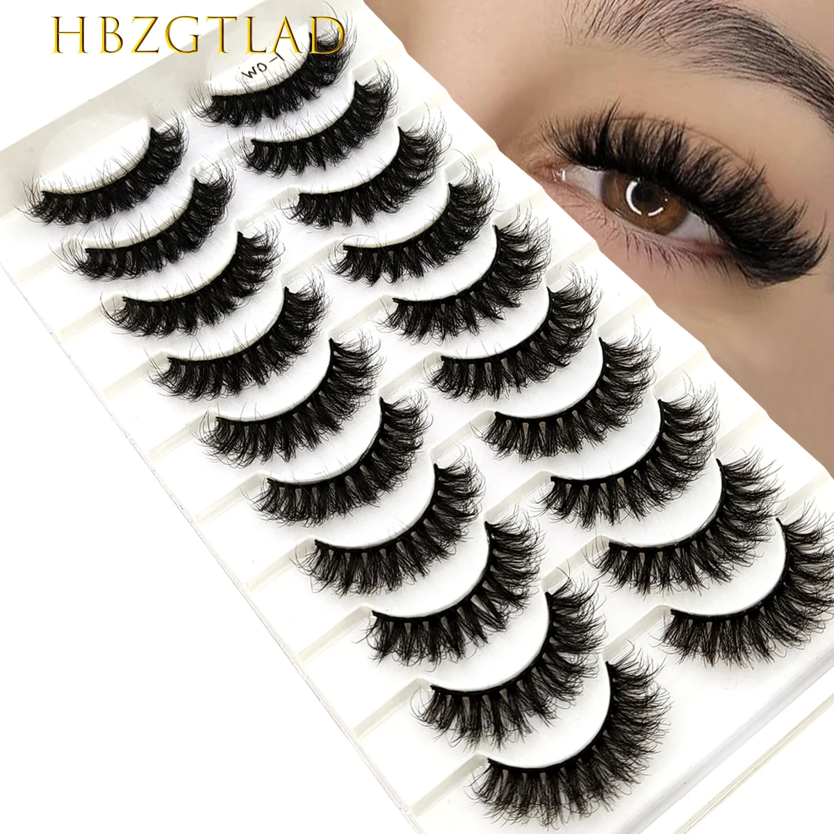 10 pairs artificial mink eyelashesfluffy and flexible curly eyelashes natural feather effect lightweight and flexible eyela