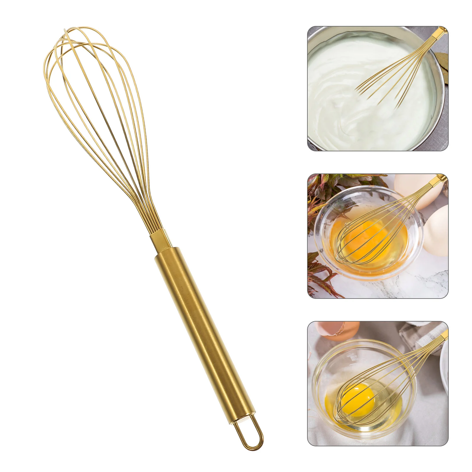 Stainless Steel Golden Manual Egg Kitchen Tools Whisking Mini Rose Multi-use Whisks for Cooking Matcha