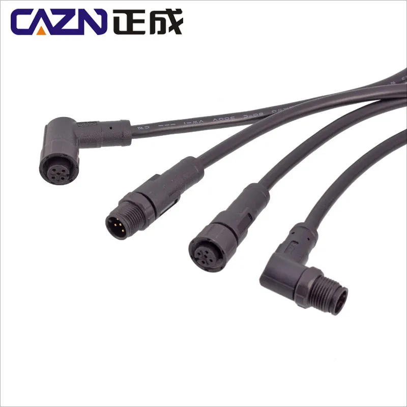 Factory 1 Meters M12 Plastic Type 2 3 4 5 6 8 12 Pins Plastic Waterproof Connectors Unshielded Female Molding Cables