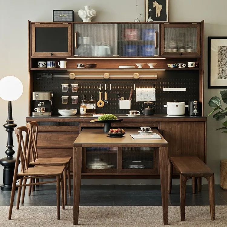 

North American Black Walnut Dining Side Cabinet Solid Wood Can Be Embedded In Dining Table Wall Integrated High Cabinet Locker