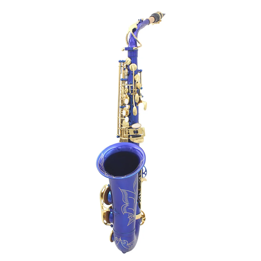 SLADE Eb Alto Saxophone E شقة الأزرق الذهب مفتاح آلات النفخ الخشبية مجموعة مع حقيبة حمل فرشاة تنظيف المعبرة وأجزاء