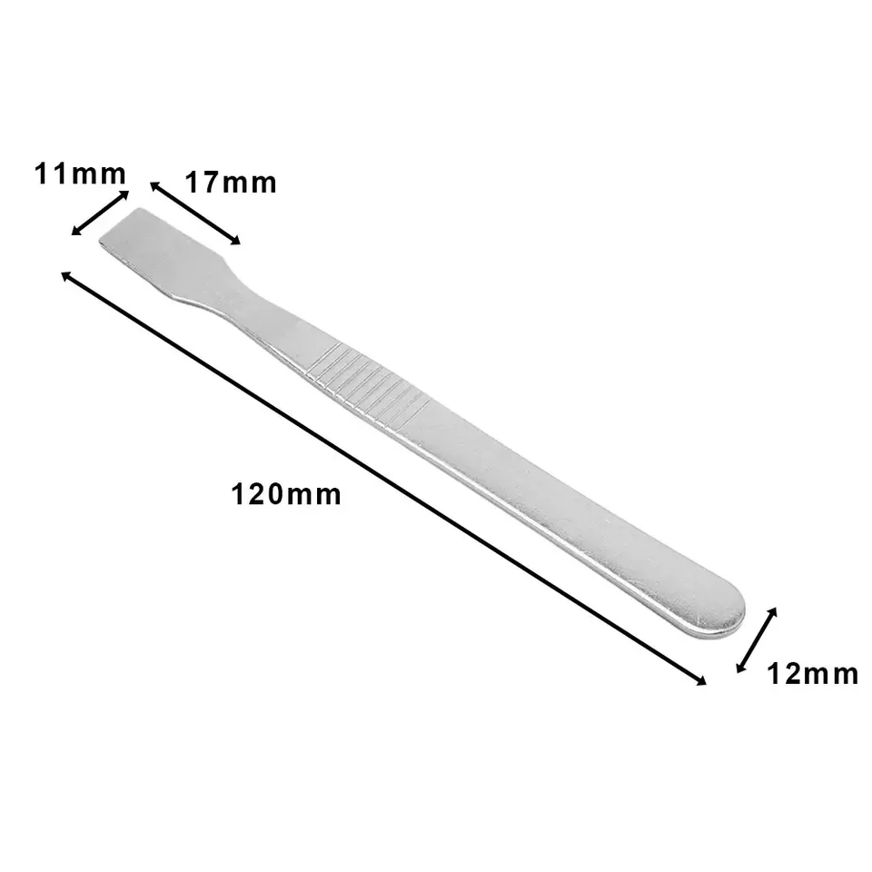 2-4 piezas de palanca metálica para reparación de teléfonos, 120x11 mm, acero inoxidable, para desmontaje electrónico 5