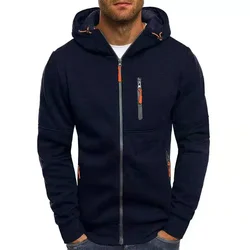 2024 Fashion casual zipper multi-pocket solid color hoodie can be customized so LOGO please contact the owner