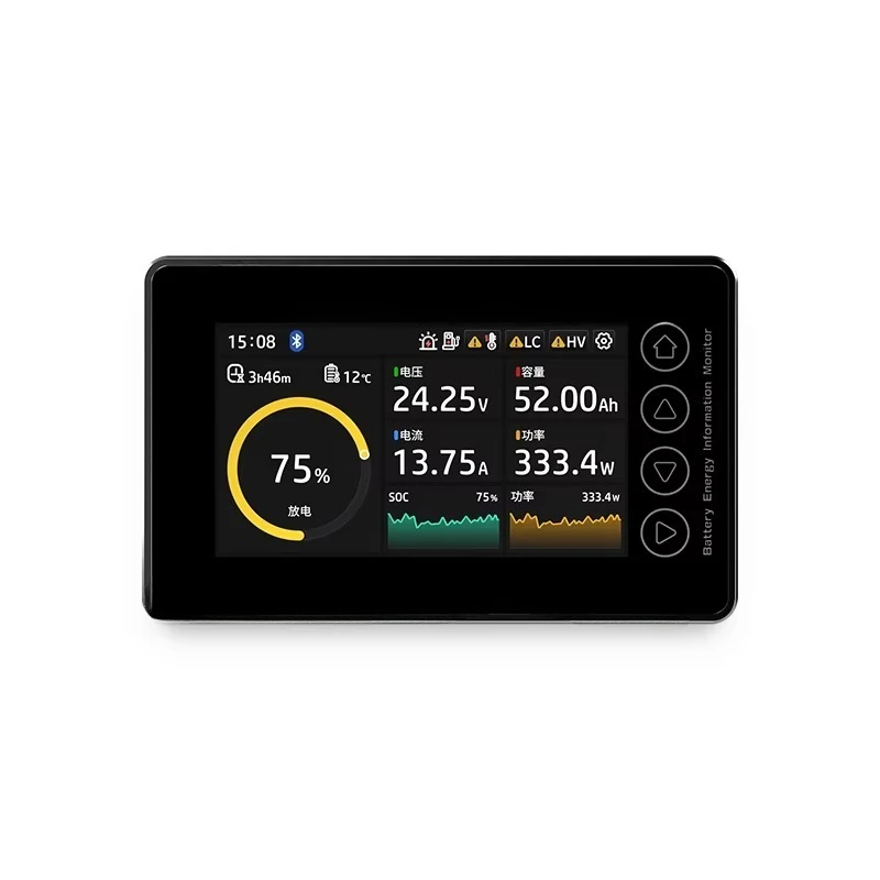 Tc30 new rv forklift energy storage color screen bluetooth wifi coulomb counter battery level meter battery power monitor