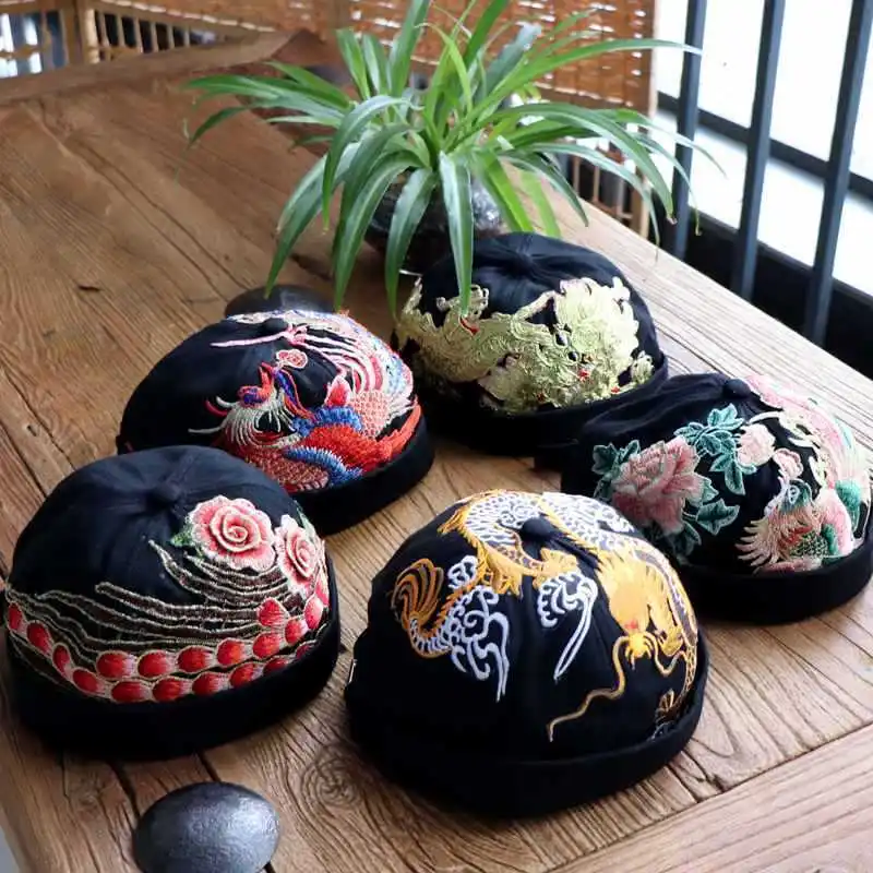 Free shipping muslimische Mützen für Männer Frauen chinesischen Stil häkeln Japan Hut Kufi islamische Kippah Hijab jüdische Baumwolle Winter Korea