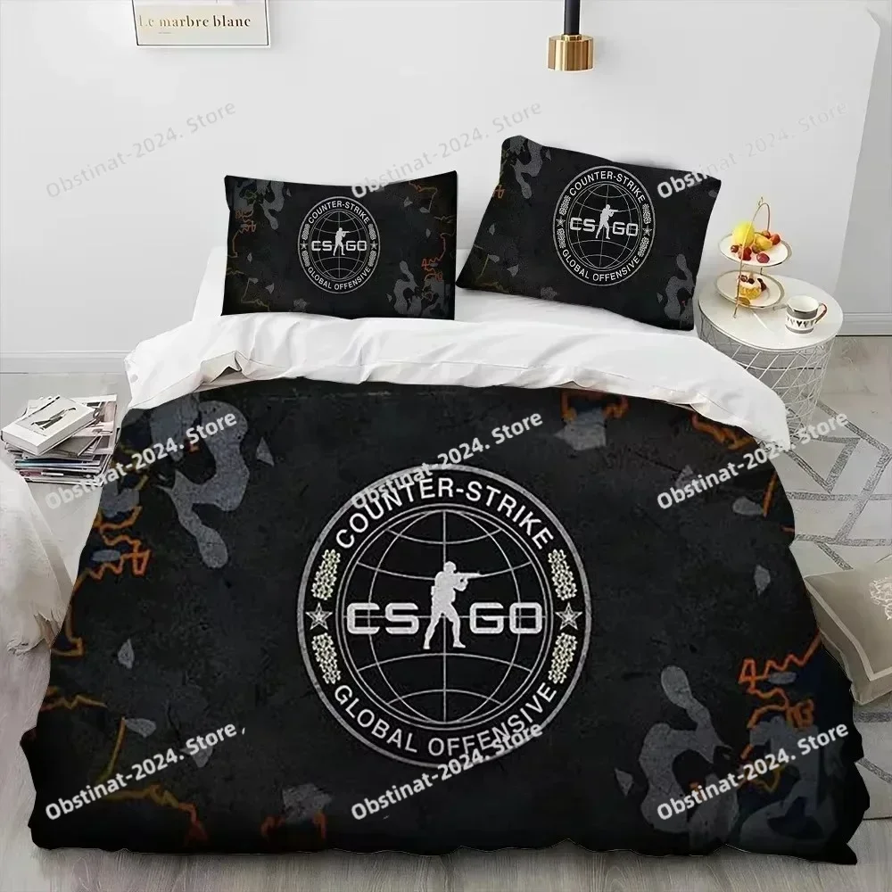 3D CS GO Game Gamer Counter Strike Bedding Set Printed single Comforter Quilt Bed Cover Pillow Case 3 Pieces Set Kids Adult Size