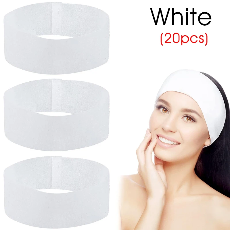10/50/100 stücke Einweg SPA Gesichts Stirnbänder Weiß Gesichts Kosmetikerin Stirnband Wrap Vlies Weiche Hautpflege Schönheit Salon liefert